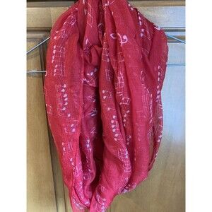 Music Infinity Scarf Red Lightweight Musician